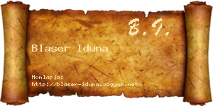Blaser Iduna névjegykártya